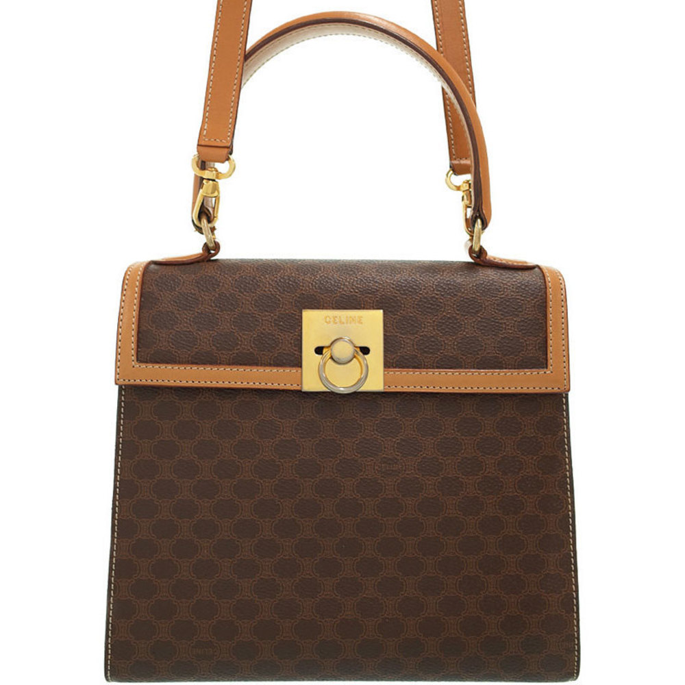 Celine Macadam Pattern 2way Handbag Brown - image 1